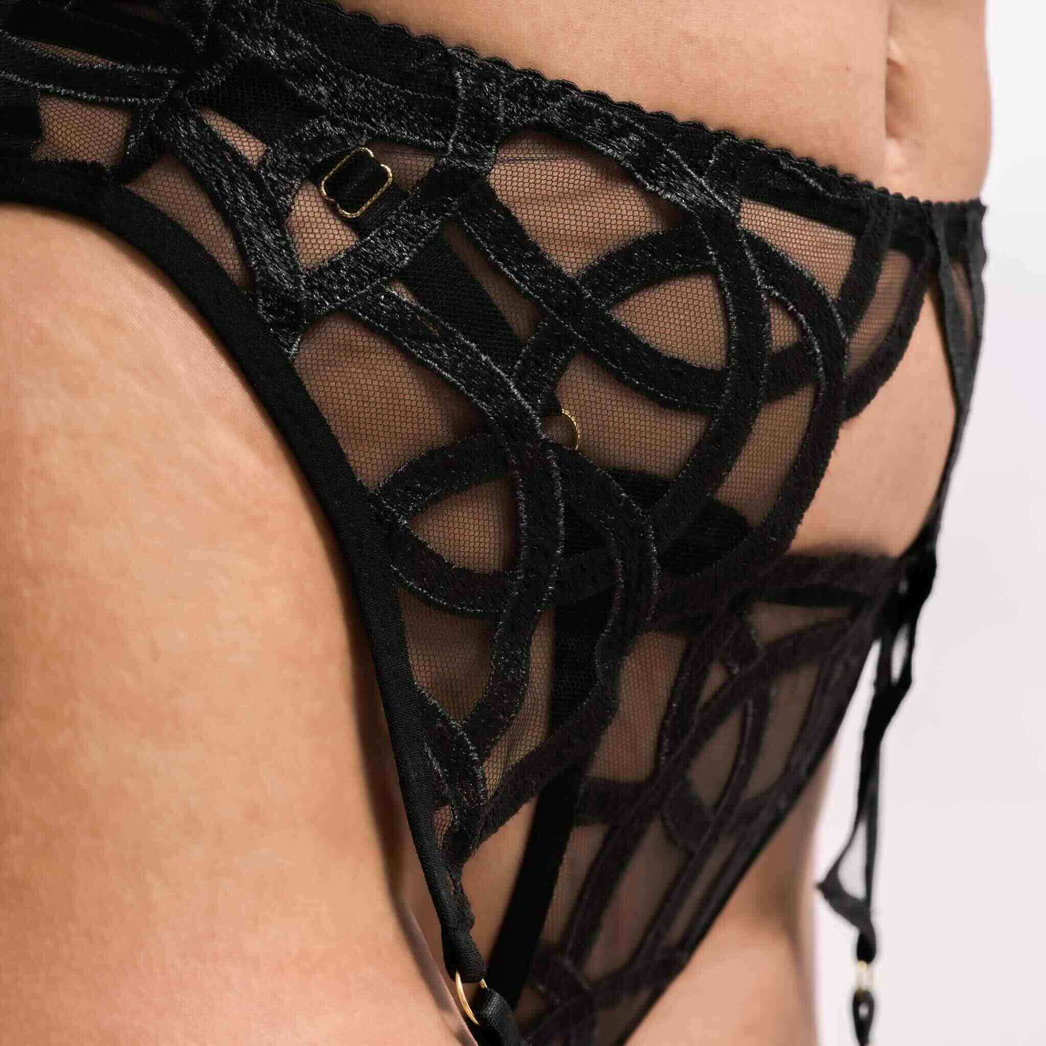 Culotte dentelle mandala noire Amor & Alma — vue complète